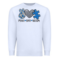 White peace love autism Premium Sweatshirt - MaliasSmallBusiness