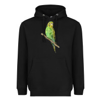 Black Budgeriar Bird Parrot Heavyweight Hoodie - LillyAllenDesigns