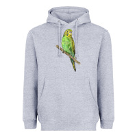 Heather Grey Budgeriar Bird Parrot Heavyweight Hoodie - LillyAllenDesigns