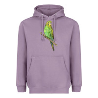 Lavender Budgeriar Bird Parrot Heavyweight Hoodie - LillyAllenDesigns