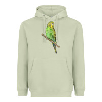 Matcha Budgeriar Bird Parrot Heavyweight Hoodie - LillyAllenDesigns