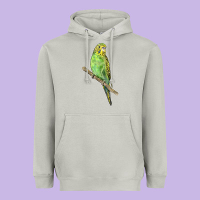Budgeriar Bird Parrot Heavyweight Hoodie Designed By Lillyallendesigns