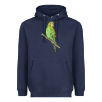 Navy Budgeriar Bird Parrot Heavyweight Hoodie - LillyAllenDesigns