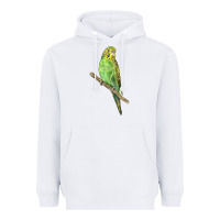 White Budgeriar Bird Parrot Heavyweight Hoodie - LillyAllenDesigns