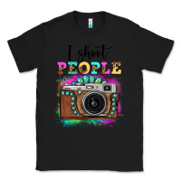 Black i shoot people tie dye gemstone vintage camera Classic Tee - FaDigitalArtStudio