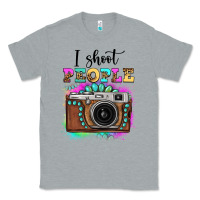 Heather Grey i shoot people tie dye gemstone vintage camera Classic Tee - FaDigitalArtStudio