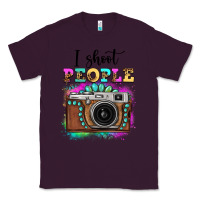 Plum i shoot people tie dye gemstone vintage camera Classic Tee - FaDigitalArtStudio