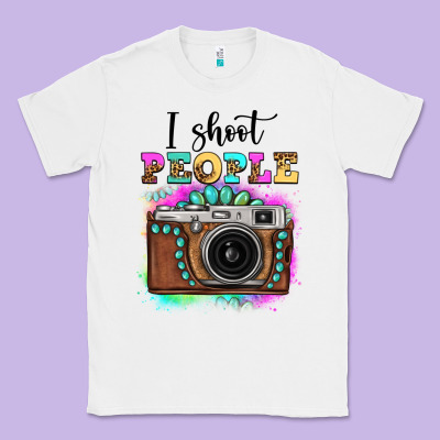 I Shoot People Tie Dye Gemstone Vintage Camera Classic Tee Designed By Fadigitalartstudio