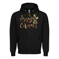 Black merry christmas wood slice ornament Zipper Hoodie - JahusDesignShop