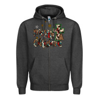 Charcoal Heather merry christmas wood slice ornament Zipper Hoodie - JahusDesignShop