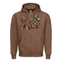 Chestnut merry christmas wood slice ornament Zipper Hoodie - JahusDesignShop