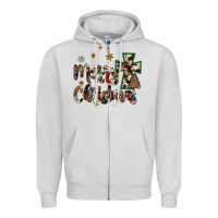 Dove Grey merry christmas wood slice ornament Zipper Hoodie - JahusDesignShop