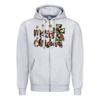 Heather Grey merry christmas wood slice ornament Zipper Hoodie - JahusDesignShop