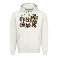 Oatmeal Heather merry christmas wood slice ornament Zipper Hoodie - JahusDesignShop