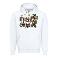 White merry christmas wood slice ornament Zipper Hoodie - JahusDesignShop
