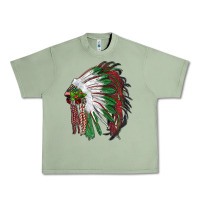Oil Green christmas indian feather headdress Urban Heavy Tee - RanaPortraitStore