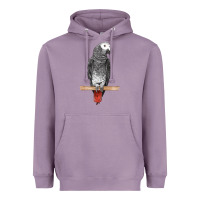 Lavender African Gray Parrot Bird Heavyweight Hoodie - LillyAllenDesigns