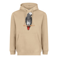 Mushroom African Gray Parrot Bird Heavyweight Hoodie - LillyAllenDesigns
