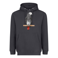 Smoke African Gray Parrot Bird Heavyweight Hoodie - LillyAllenDesigns