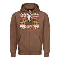 Chestnut Moooey christmas Zipper Hoodie - Artiststas