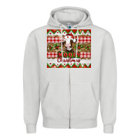 Dove Grey Moooey christmas Zipper Hoodie - Artiststas