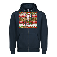 Navy Moooey christmas Zipper Hoodie - Artiststas