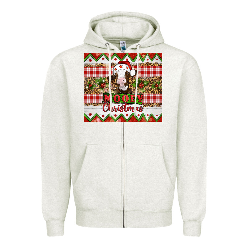 Moooey Christmas Zipper Hoodie by Artiststas | Teevron