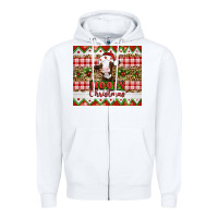 White Moooey christmas Zipper Hoodie - Artiststas