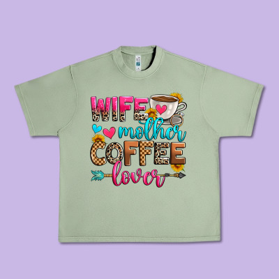 Wife Mother Coffee Lover Urban Heavy Tee Designed By Zillion Design Studio