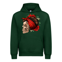 Forest Green bandana and roses skull Urban Hoodie - Jasminsmagicworld