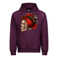 Mauve Wine bandana and roses skull Urban Hoodie - Jasminsmagicworld