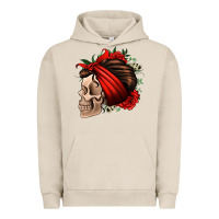 Pigment French Oak bandana and roses skull Urban Hoodie - Jasminsmagicworld