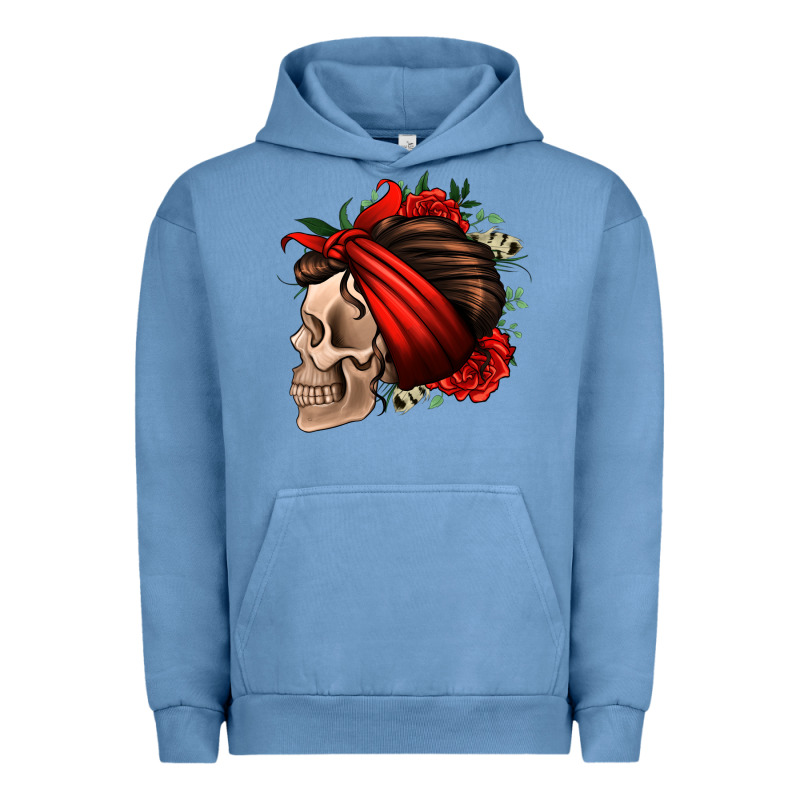 Bandana And Roses Skull Urban Hoodie by Jasminsmagicworld | Teevron