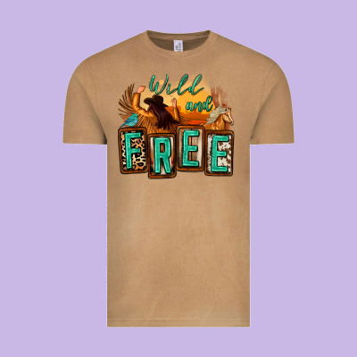 Wild And Free Cowgirl Horse Desert Vintage Tee Designed By Zillion Design Studio