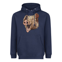 Navy american yorkshire pig face Heavyweight Hoodie - LillyAllenDesigns