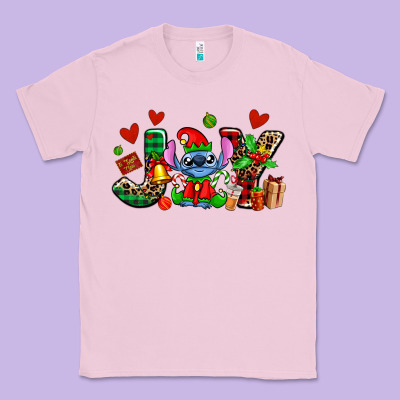 Joy With Christmas Elf Stitch Classic Tee Designed By Adodesignshop