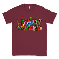 Burgundy joy with christmas elf stitch Classic Tee - AdoDesignShop