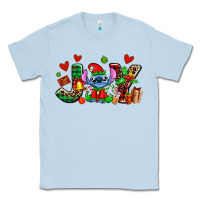 Dusty Blue joy with christmas elf stitch Classic Tee - AdoDesignShop