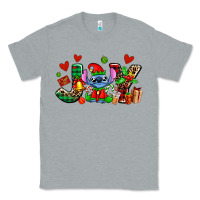 Heather Grey joy with christmas elf stitch Classic Tee - AdoDesignShop