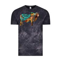 Cloud Black brahman bull gemstone turquoise and sunflower Vintage Tee - RanaPortraitStore