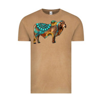 Vintage Camel brahman bull gemstone turquoise and sunflower Vintage Tee - RanaPortraitStore