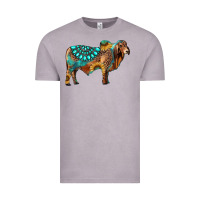 Vintage Zinc brahman bull gemstone turquoise and sunflower Vintage Tee - RanaPortraitStore