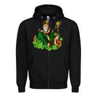 Black st patricks and horseshoes with shamrocks Zipper Hoodie - AdoDesignShop