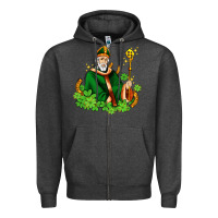 Charcoal Heather st patricks and horseshoes with shamrocks Zipper Hoodie - AdoDesignShop