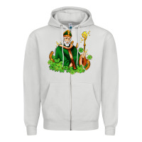 Dove Grey st patricks and horseshoes with shamrocks Zipper Hoodie - AdoDesignShop