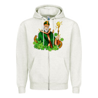 Oatmeal Heather st patricks and horseshoes with shamrocks Zipper Hoodie - AdoDesignShop