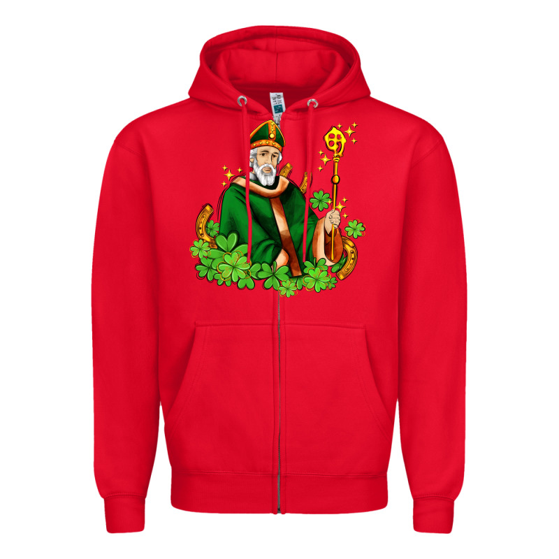 St Patricks And Horseshoes With Shamrocks Zipper Hoodie by AdoDesignShop | Teevron