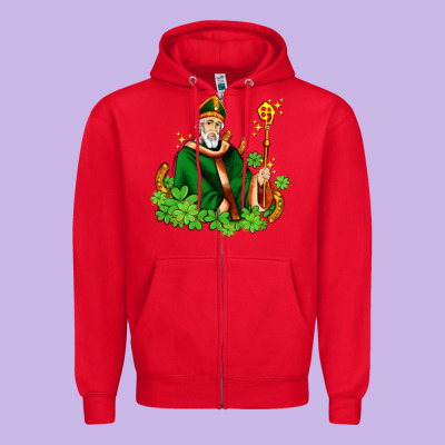 St Patricks And Horseshoes With Shamrocks Zipper Hoodie Designed By Adodesignshop