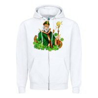 White st patricks and horseshoes with shamrocks Zipper Hoodie - AdoDesignShop
