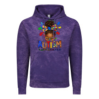 Cloud Purple autism awareness afro messy bun Vintage Hoodie - texasbilliewilder